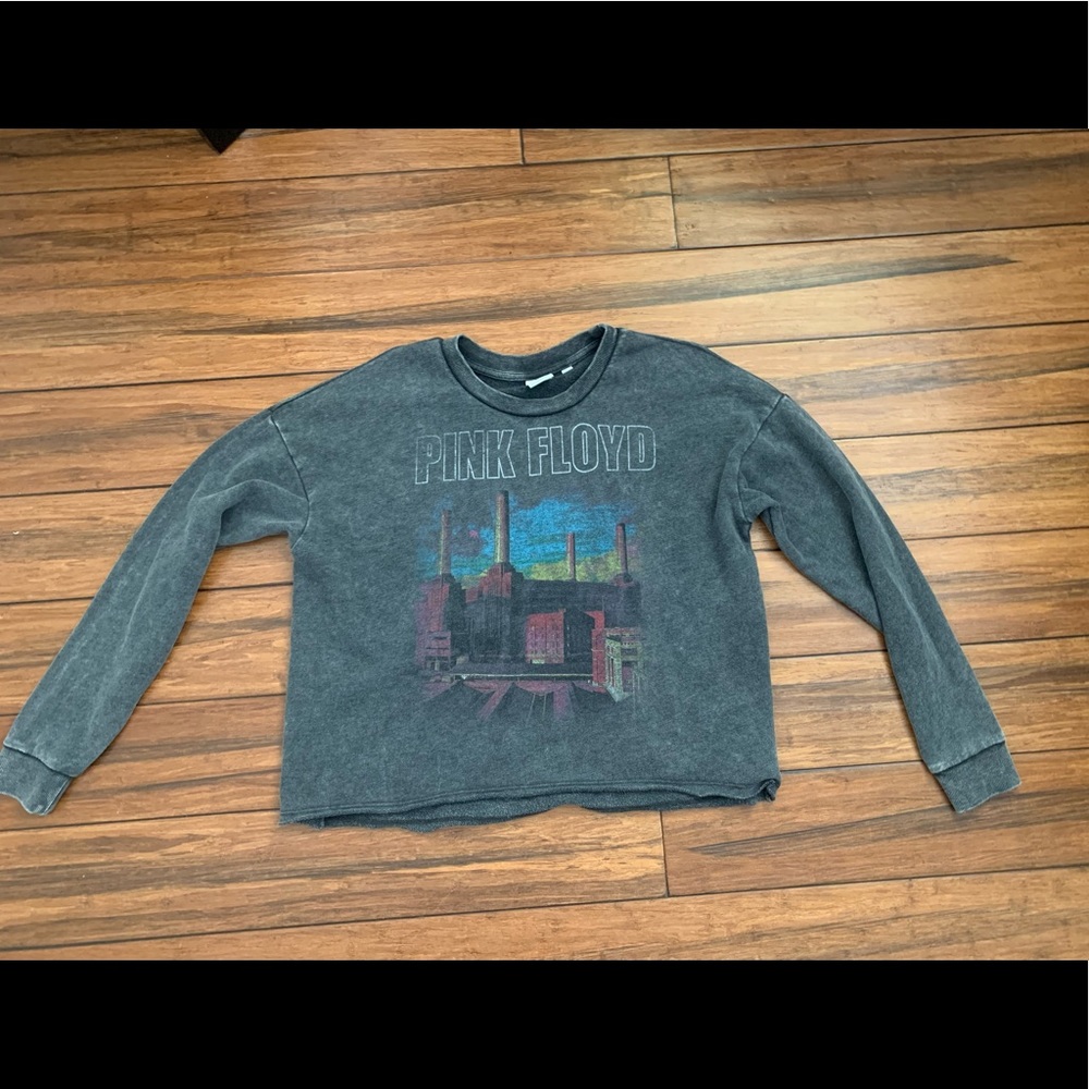 Pink Floyd cropped crewneck sweatshirt.